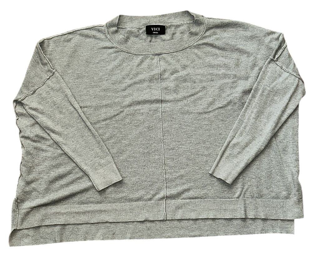 VICI Soft Cashmere Blend Oversized Heather Gray Sweater Small